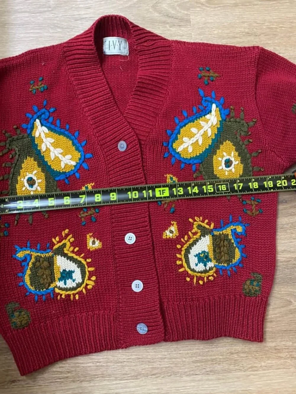 Vintage 90s Paisley Embroidered Grandmacore Cardigan Sweater – Approx. M